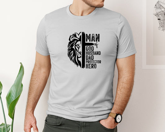 Man Of God Christian Dad 3 Graphic T-Shirt