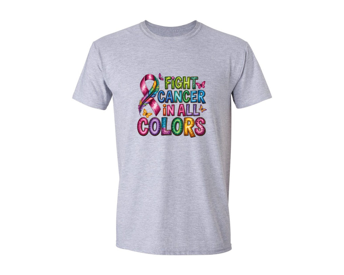 brand:Generic|color:Sports Grey / Athletic Heather|Fight Cancer In All Color Graphic T-Shirt