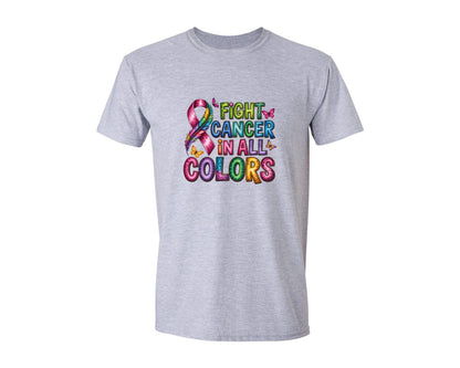 brand:Generic|color:Sports Grey / Athletic Heather|Fight Cancer In All Color Graphic T-Shirt