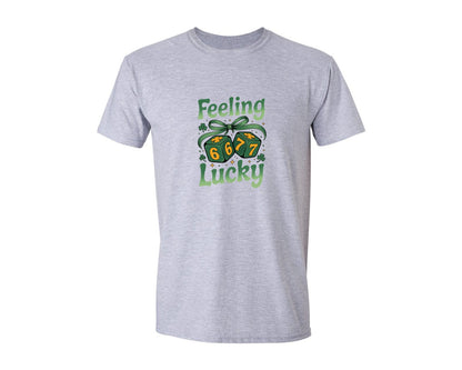 brand:Generic|color:Sports Grey / Athletic Heather|Feeling Lucky 67 Design Graphic T-Shirt