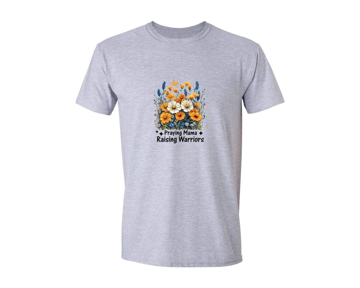 brand:Generic|color:Sports Grey / Athletic Heather|Praying Mama Boho Floral Mama 2 Graphic T-Shirt