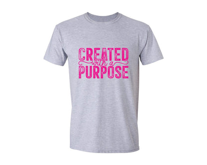 brand:Generic|color:Sports Grey / Athletic Heather|Created With A Purpose Christian Quote 4 Graphic T-Shirt