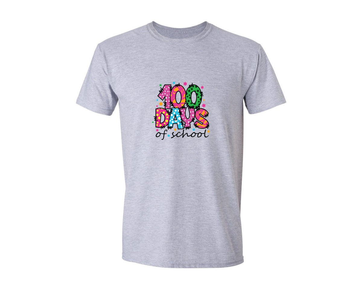 brand:Generic|color:Sports Grey / Athletic Heather|100 Days Of School 5 Graphic T-Shirt
