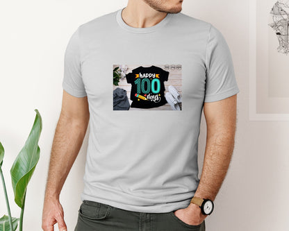 brand:Bella Canvas|color:Sports Grey / Athletic Heather|100 Days Of School Shirt 10 Graphic T-Shirt