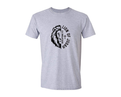 brand:Generic|color:Sports Grey / Athletic Heather|Lion Of Judah Christian Design Graphic T-Shirt