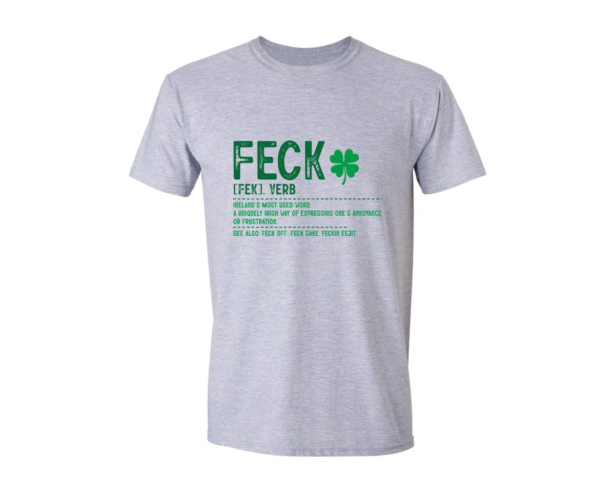 brand:Generic|color:Sports Grey / Athletic Heather|Feck Definition St Patricks Day 4 Graphic T-Shirt