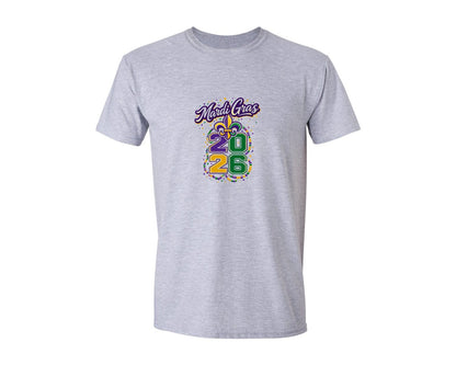 brand:Generic|color:Sports Grey / Athletic Heather|Mardi Gras Mardi Gras 2026 3 Graphic T-Shirt