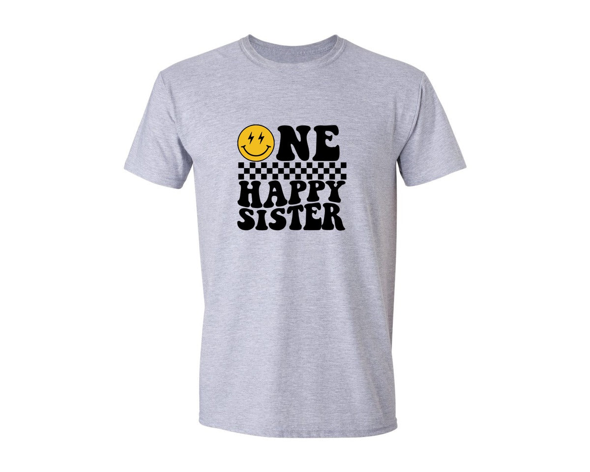 brand:Generic|color:Sports Grey / Athletic Heather|One Happy Dude Matching Birthday Graphic T-Shirt