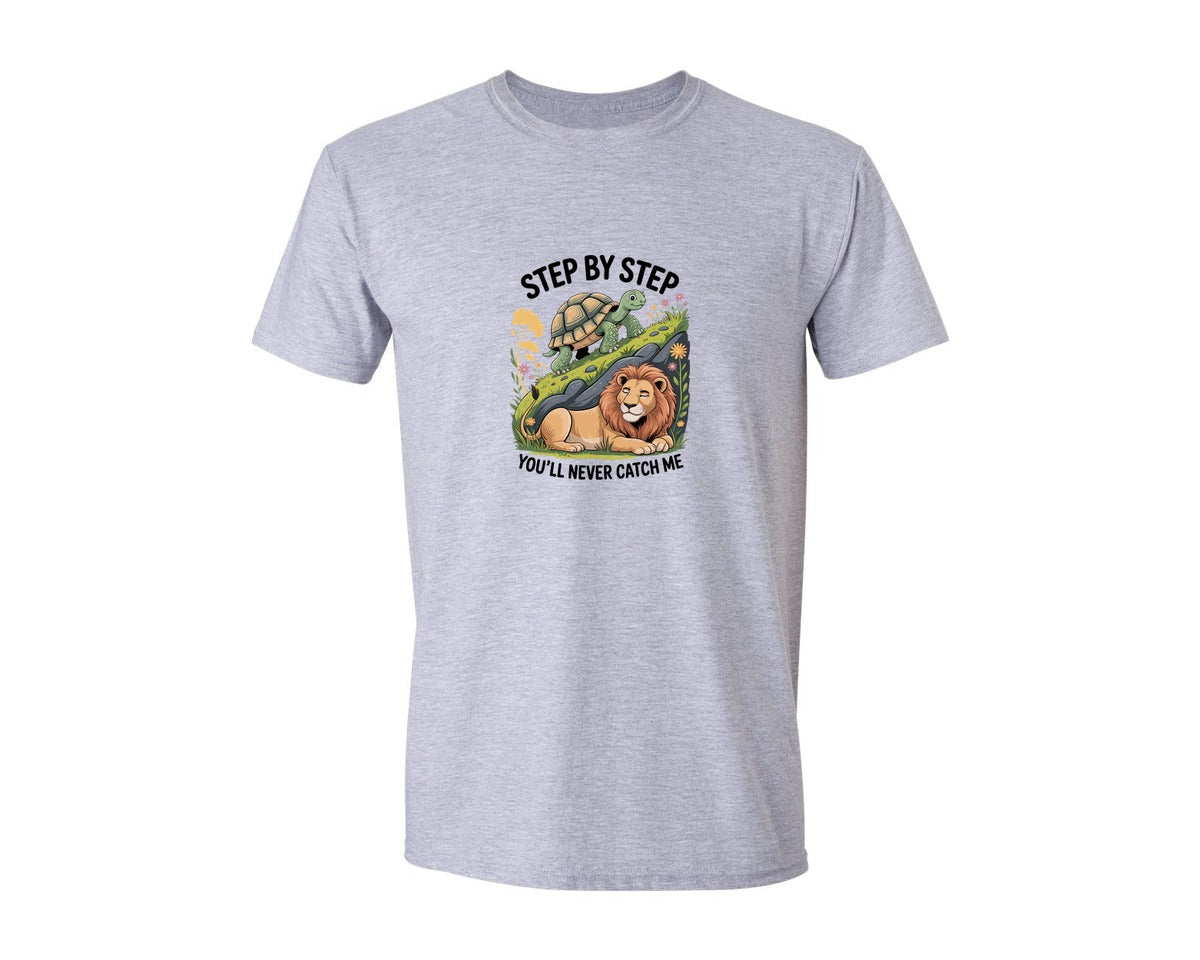 brand:Generic|color:Sports Grey / Athletic Heather|Turtle Lion Funny T Shirt Design Graphic T-Shirt