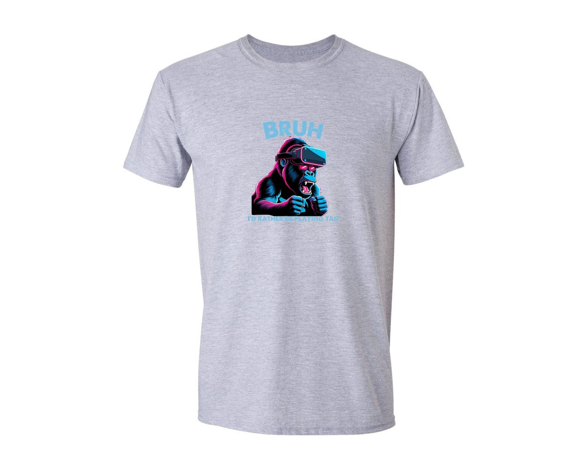 brand:Generic|color:Sports Grey / Athletic Heather|Bruh Id Rather Be Playing Tag T Shirt Graphic T-Shirt