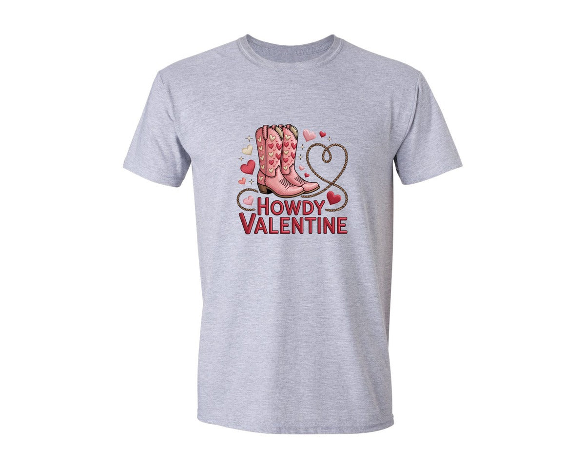 brand:Generic|color:Sports Grey / Athletic Heather|Howdy Valentine Funny 5 Graphic T-Shirt