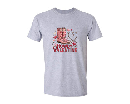 brand:Generic|color:Sports Grey / Athletic Heather|Howdy Valentine Funny 5 Graphic T-Shirt