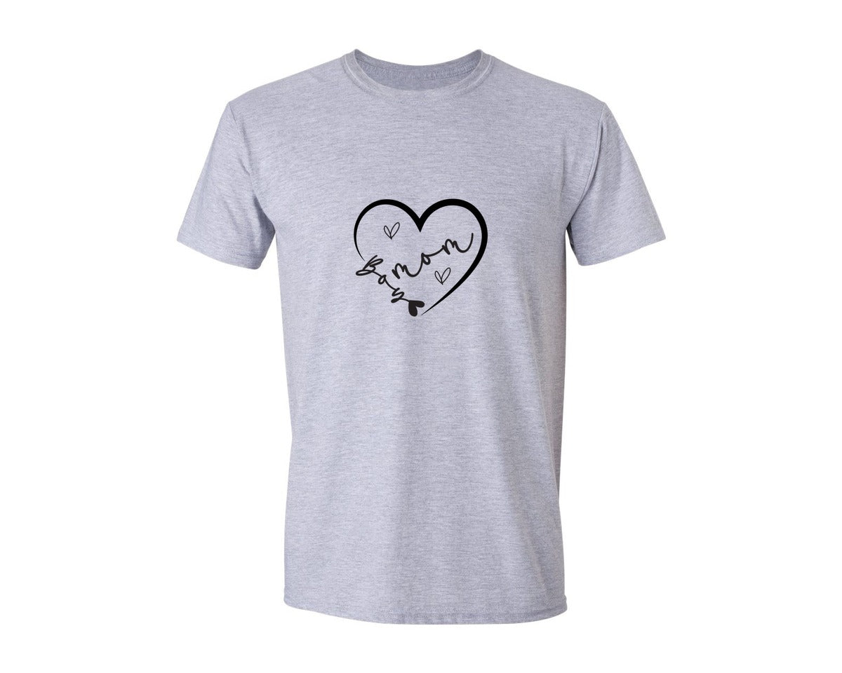 brand:Generic|color:Sports Grey / Athletic Heather|Boy Mom Mothers Day Boy Mom Graphic T-Shirt
