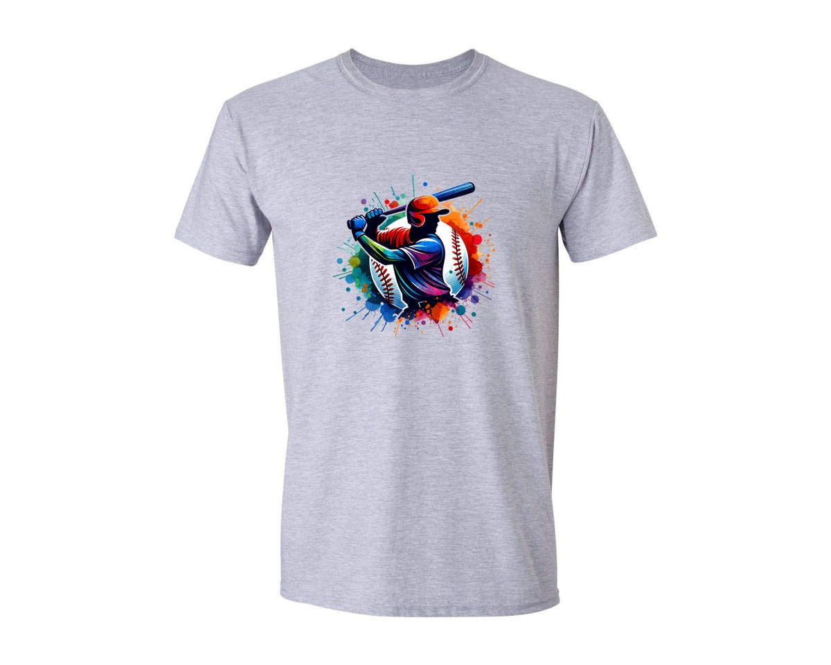 brand:Generic|color:Sports Grey / Athletic Heather|Colorful Baseball Game Day Mascot Graphic T-Shirt