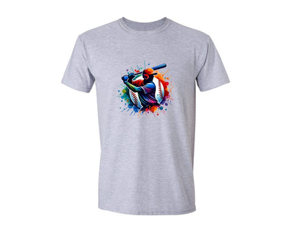 brand:Generic|color:Sports Grey / Athletic Heather|Colorful Baseball Game Day Mascot Graphic T-Shirt