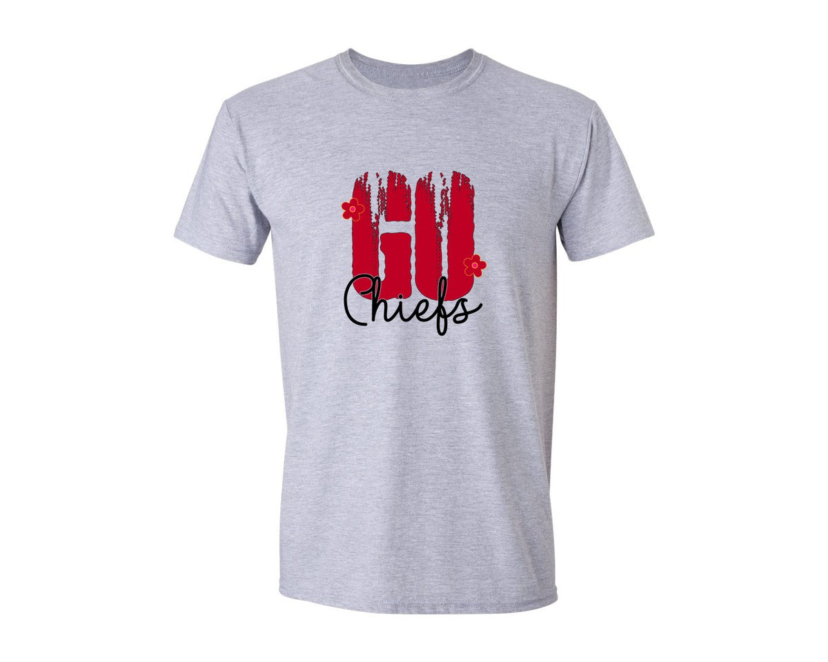 brand:Generic|color:Sports Grey / Athletic Heather|Go Chiefs Team Typography Design Graphic T-Shirt