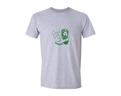 brand:Generic|color:Sports Grey / Athletic Heather|Cowgirl Clover Club St Patricks Graphic T-Shirt