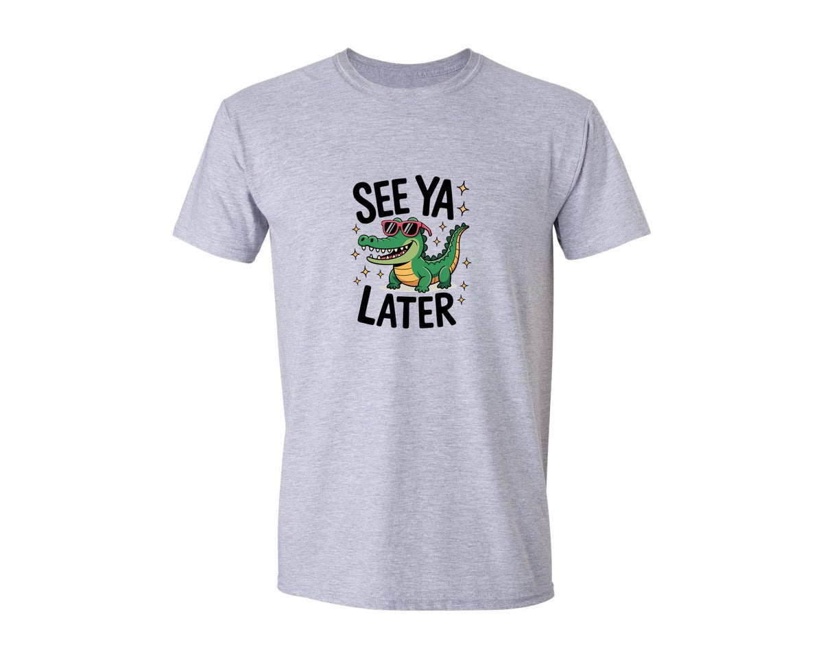 brand:Generic|color:Sports Grey / Athletic Heather|Cool Gator Goodbye Graphic T-Shirt