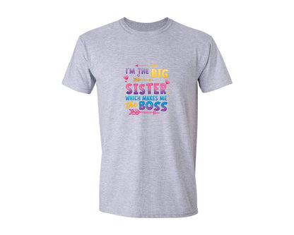 brand:Generic|color:Sports Grey / Athletic Heather|Big Sister Funny Big Sister Boss Graphic T-Shirt