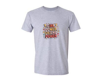 brand:Generic|color:Sports Grey / Athletic Heather|Galentines Day Girl Power Graphic T-Shirt