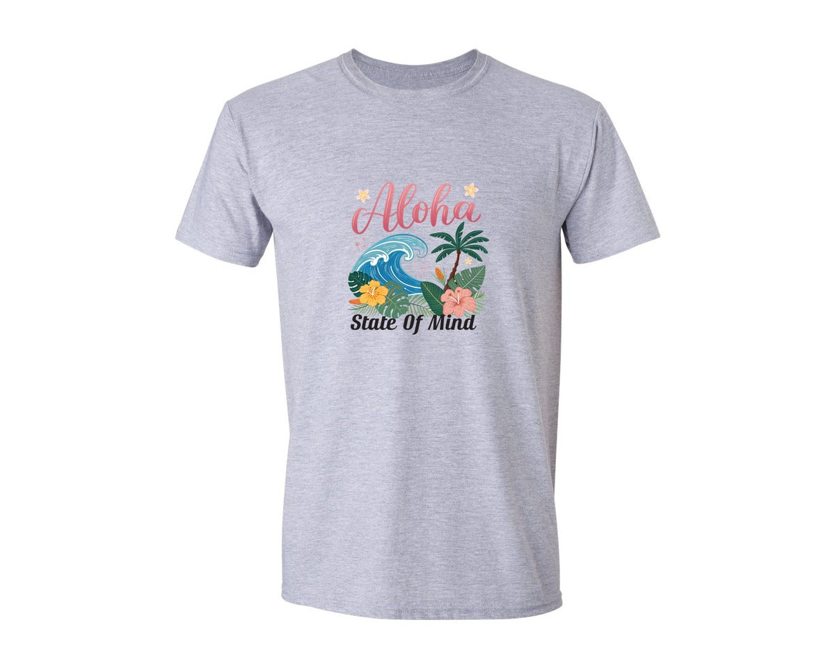 brand:Generic|color:Sports Grey / Athletic Heather|Aloha State Of Mind Pngtropical Beach 2 Graphic T-Shirt