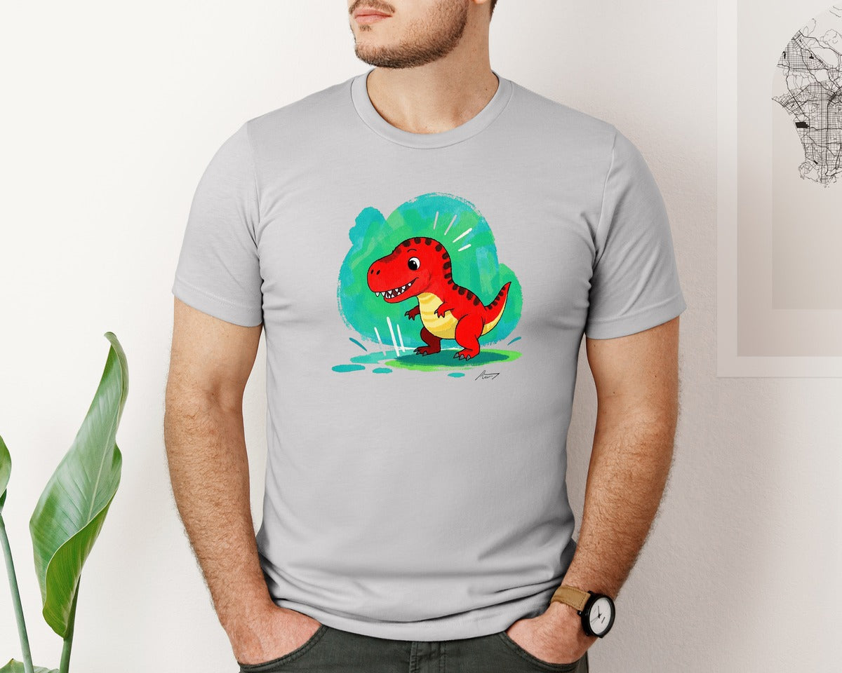 brand:Bella Canvas|color:Sports Grey / Athletic Heather|Retro Vintage Dinosaur Art Graphics 3 Graphic T-Shirt