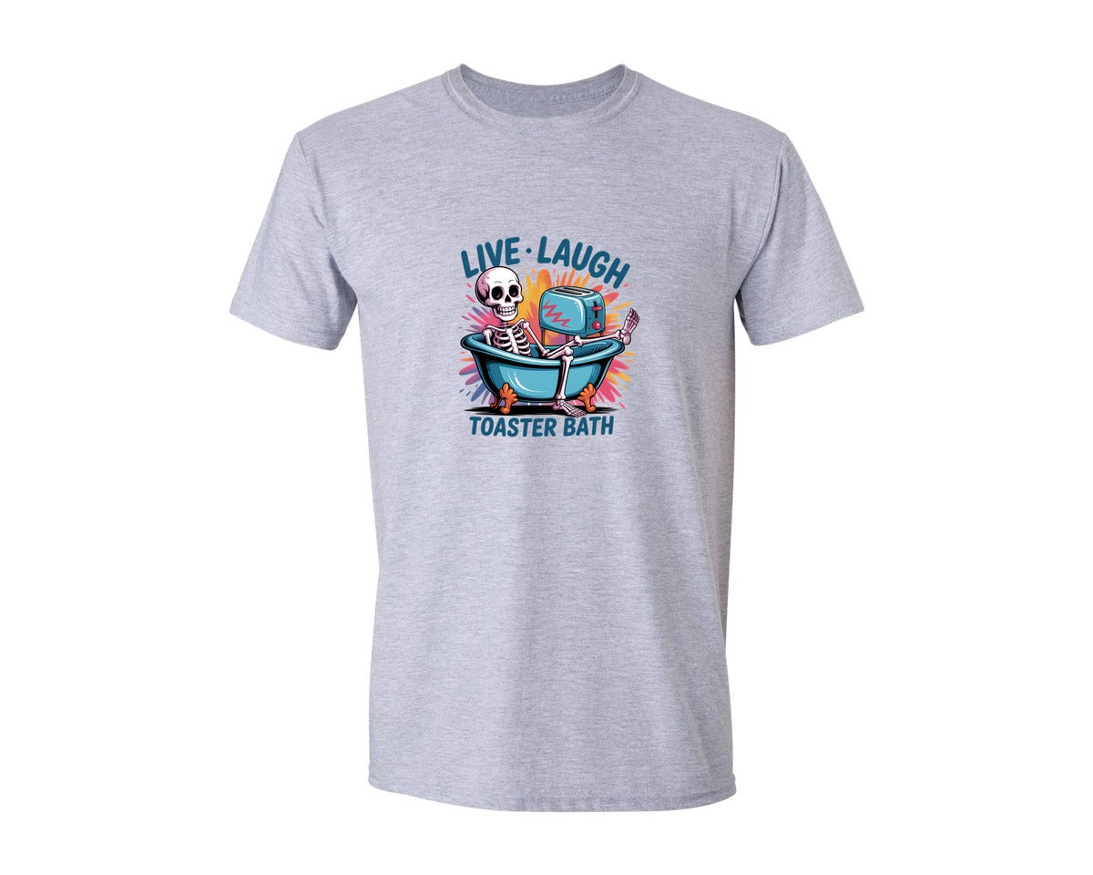 brand:Generic|color:Sports Grey / Athletic Heather|Funny Skeleton Electric Toaster Ar Graphic T-Shirt