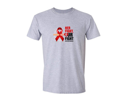 brand:Generic|color:Sports Grey / Athletic Heather|Her Fight Is Our Fight Heart Disease Graphic T-Shirt