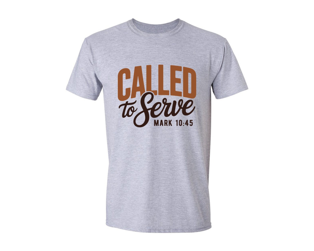brand:Generic|color:Sports Grey / Athletic Heather|Called To Serve Christian Jesus Graphic T-Shirt
