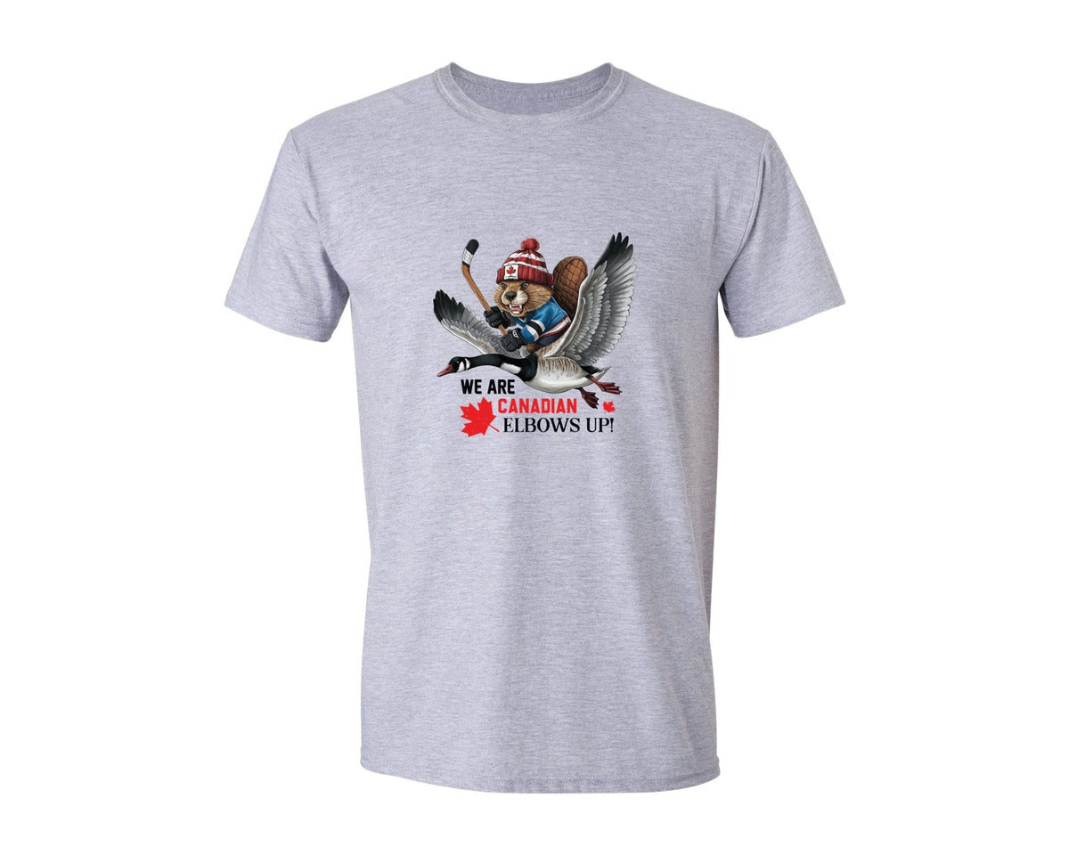 brand:Generic|color:Sports Grey / Athletic Heather|We Are Canada Elbows Up 2 Graphic T-Shirt
