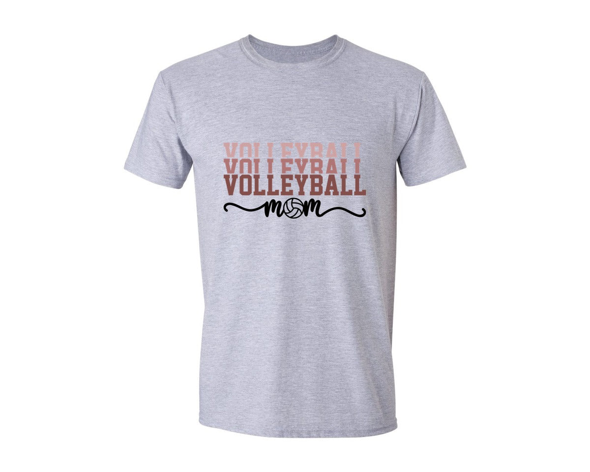 brand:Generic|color:Sports Grey / Athletic Heather|Volleyball Mom For Shirt Graphic T-Shirt