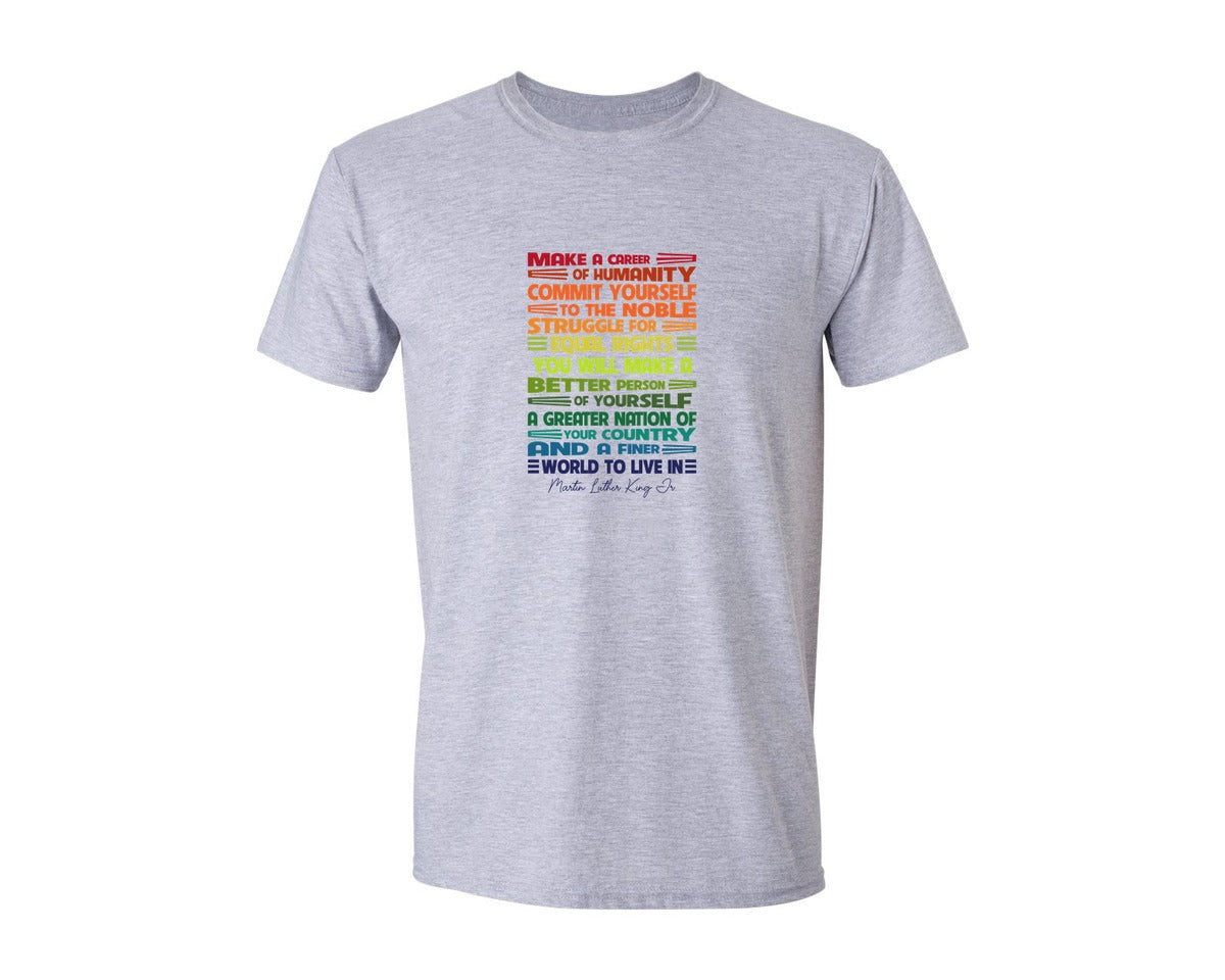 brand:Generic|color:Sports Grey / Athletic Heather|Mlk Make A Career Of Humanity Graphic T-Shirt