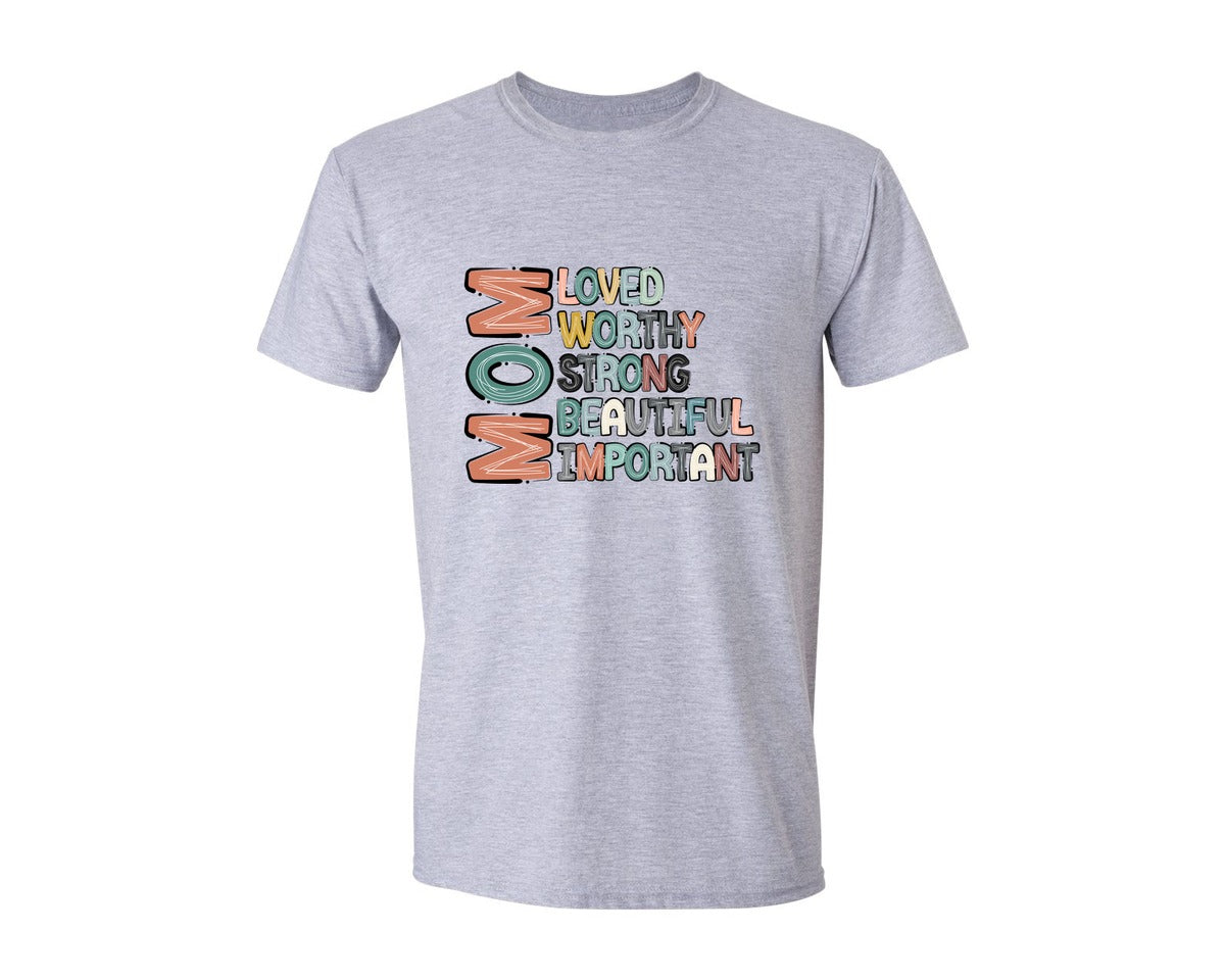 brand:Generic|color:Sports Grey / Athletic Heather|Mom Mothers Day Design Graphic T-Shirt