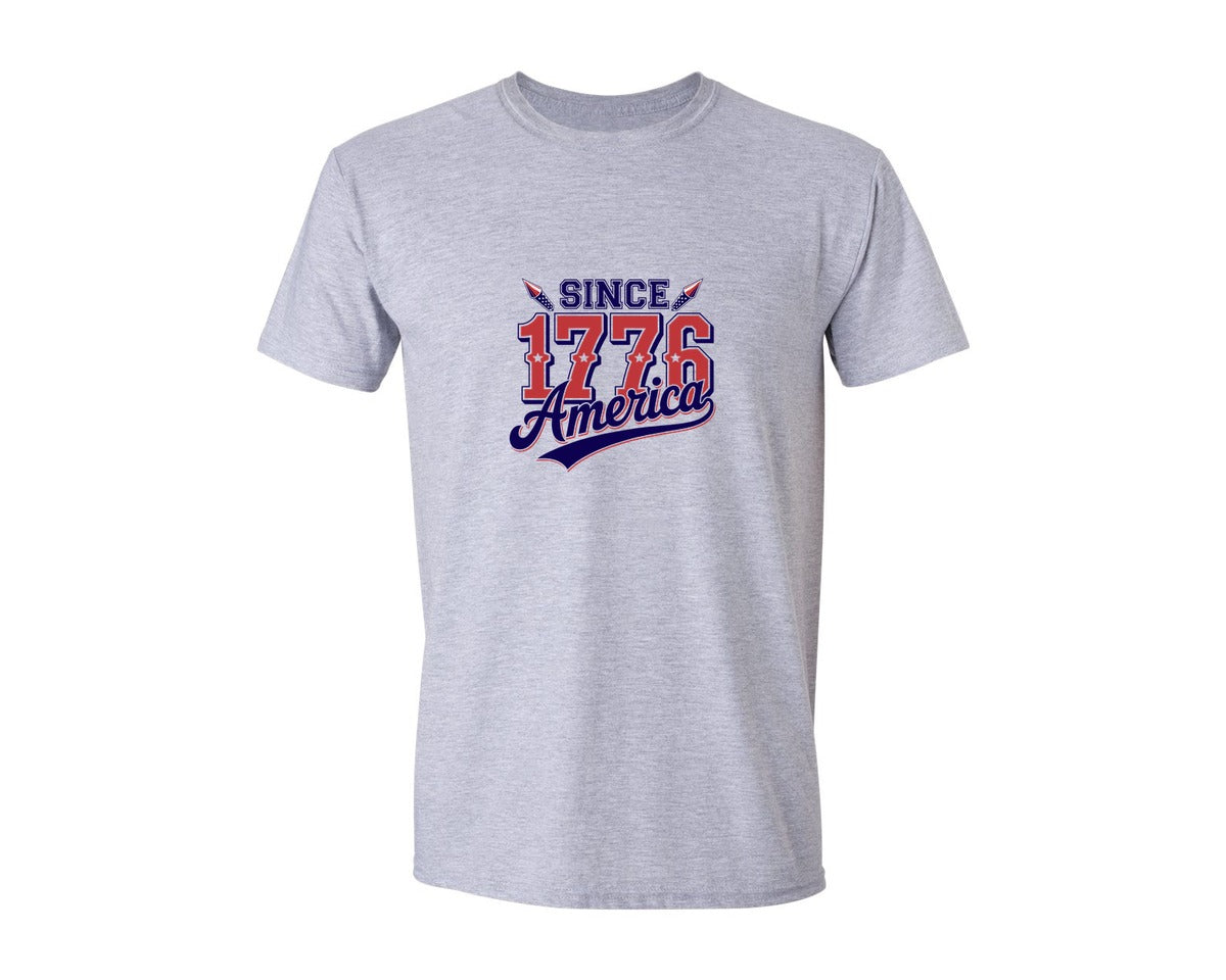 brand:Generic|color:Sports Grey / Athletic Heather|1776 America Independence Day T Shirt Graphic T-Shirt
