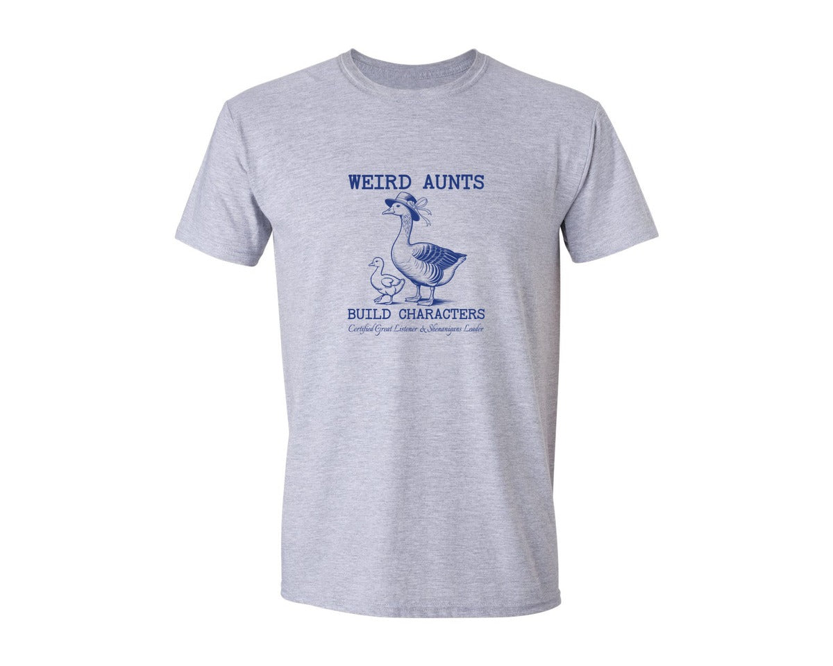 brand:Generic|color:Sports Grey / Athletic Heather|Weird Aunts Build Characters Funny Goose Graphic T-Shirt