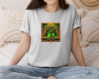 brand:Bella Canvas|color:Sports Grey / Athletic Heather|Celtic Tree Of Life Mystical Tree Graphic T-Shirt