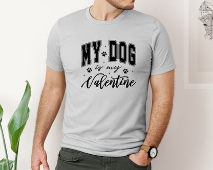 brand:Bella Canvas|color:Sports Grey / Athletic Heather|Dog My Dog Is My Valentine Graphic T-Shirt