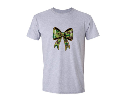 brand:Generic|color:Sports Grey / Athletic Heather|Hunting Deer Bow Camo Coquette Graphic T-Shirt