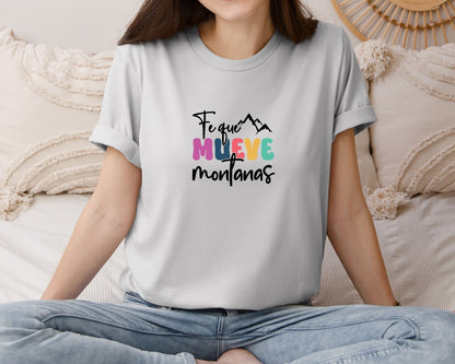 brand:Bella Canvas|color:Sports Grey / Athletic Heather|Fe Que Mueve Montanas Design 2 Graphic T-Shirt