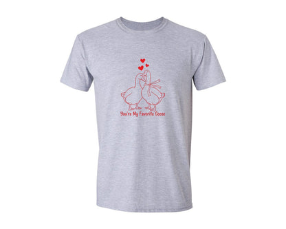 brand:Generic|color:Sports Grey / Athletic Heather|Youre My Favorite Goose Valentine Graphic T-Shirt