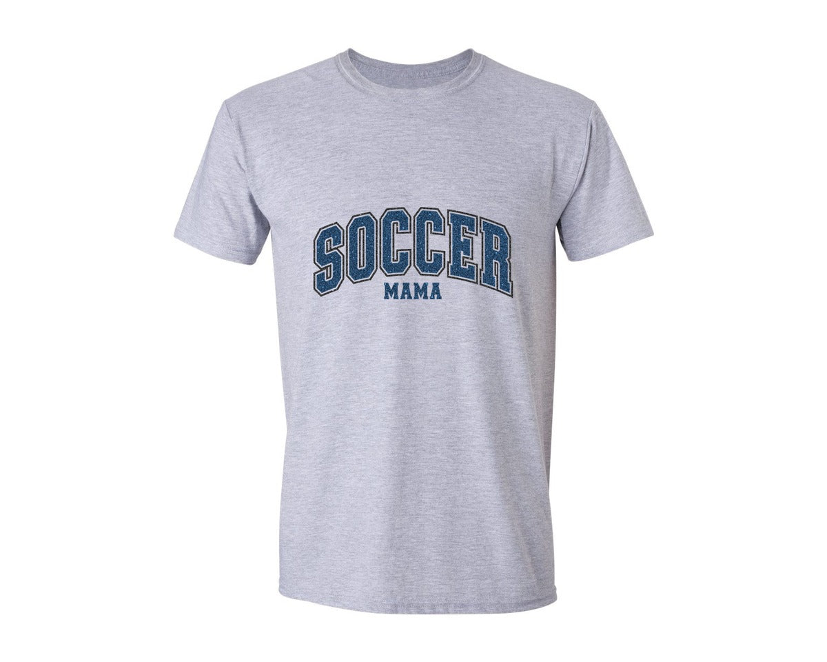 brand:Generic|color:Sports Grey / Athletic Heather|Soccer Mama Sport Mom Graphic T-Shirt