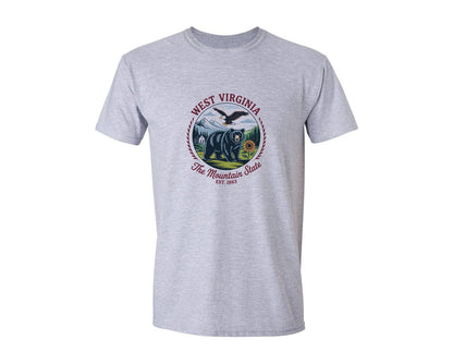 brand:Generic|color:Sports Grey / Athletic Heather|West Virginia The Mountain State Shirt 2 Graphic T-Shirt