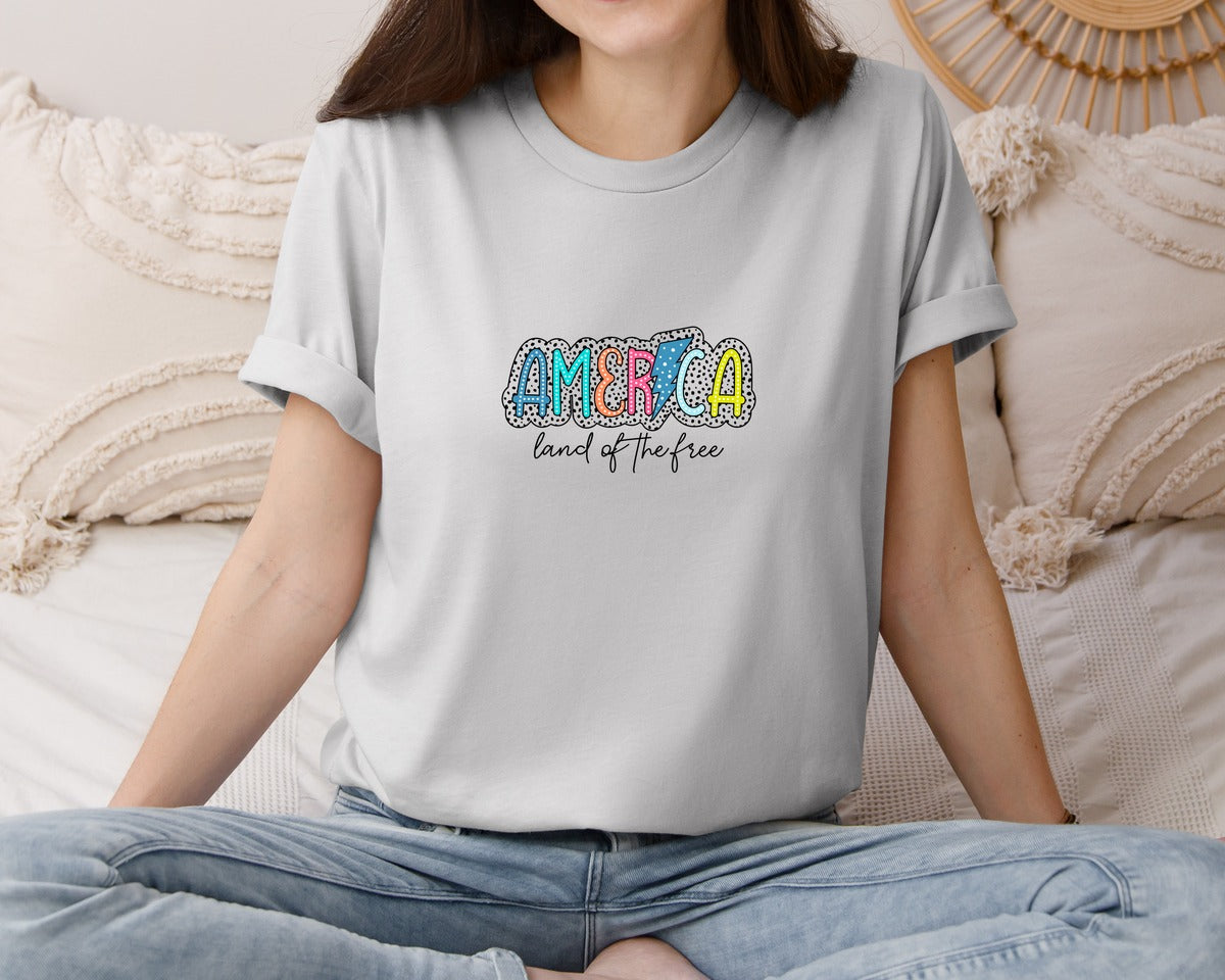 brand:Bella Canvas|color:Sports Grey / Athletic Heather|Retro America 4Th Of July 5 Graphic T-Shirt