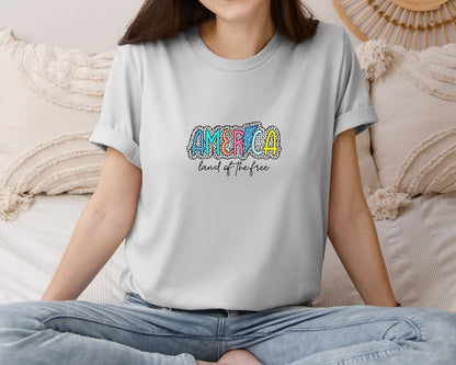 brand:Bella Canvas|color:Sports Grey / Athletic Heather|Retro America 4Th Of July 5 Graphic T-Shirt