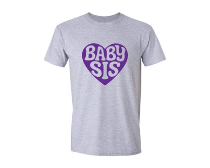 brand:Generic|color:Sports Grey / Athletic Heather|Retro Baby Sis Baby Sis T Shirt Graphic T-Shirt