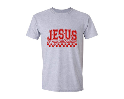 brand:Generic|color:Sports Grey / Athletic Heather|Jesus Is My Valentine Christian 3 Graphic T-Shirt