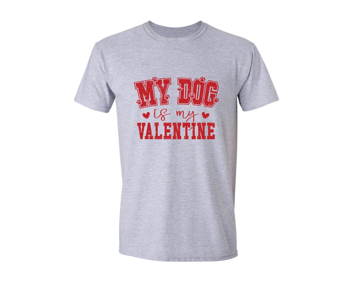 brand:Generic|color:Sports Grey / Athletic Heather|My Dog Is My Valentines Day 8 Graphic T-Shirt