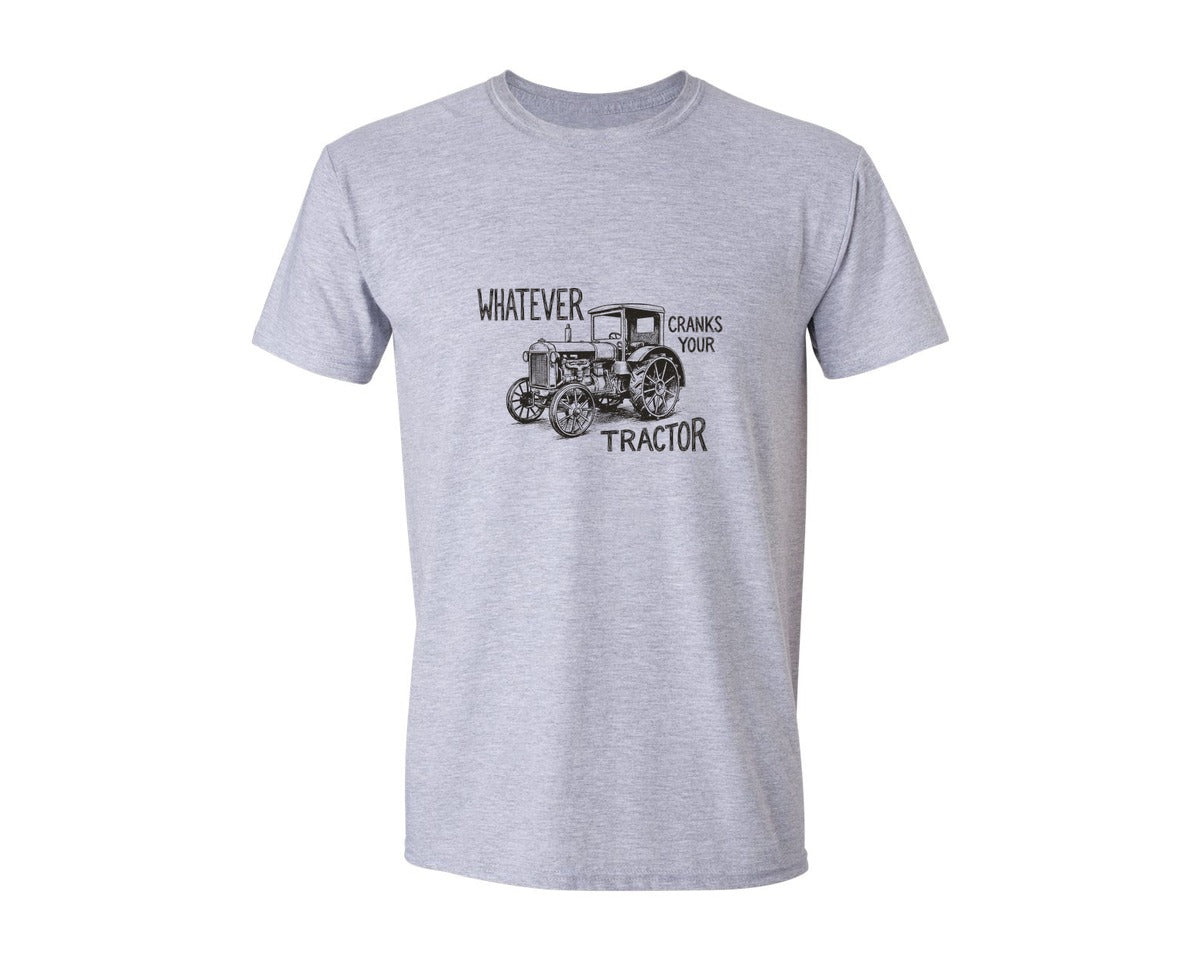 brand:Generic|color:Sports Grey / Athletic Heather|Whatever Cranks Your Tractor Western Graphic T-Shirt