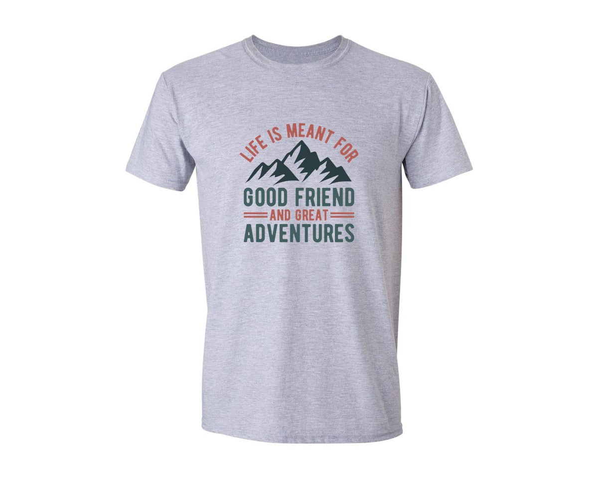brand:Generic|color:Sports Grey / Athletic Heather|Friends Vacation Life Is Meant Graphic T-Shirt