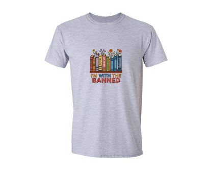 brand:Generic|color:Sports Grey / Athletic Heather|Floral Book Design Graphic T-Shirt